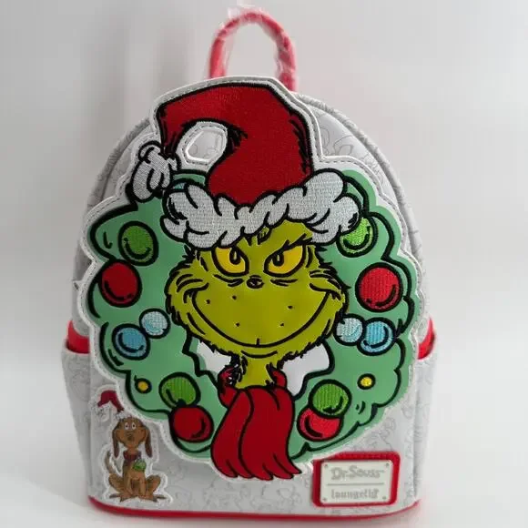 Loungefly Dr Seuss Grinch And MAX Mini Backpack, Mochila Para Mujer
